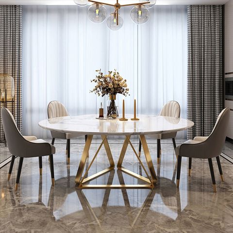 White Modern Round Marble Dining Table With Stainless Steel Base At ... inside Why marble dining tables with stainless steel bases remain a classic choice for kitchens